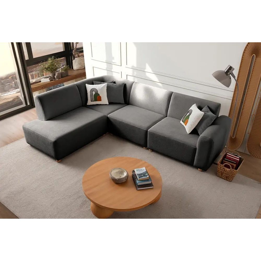 Ugaona Sofa S-Loft Lijeva - boja: antracit slika 4