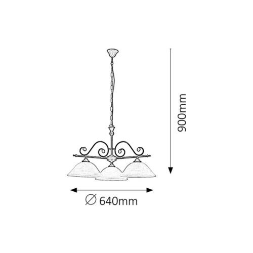 Rabalux Dorothea visilica E27 3x60W m. crna Klasična rasveta slika 2