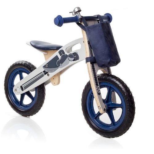 Star Ride Drveni Balans Bicikl Bez Pedala Happy Rider - Plavi slika 1