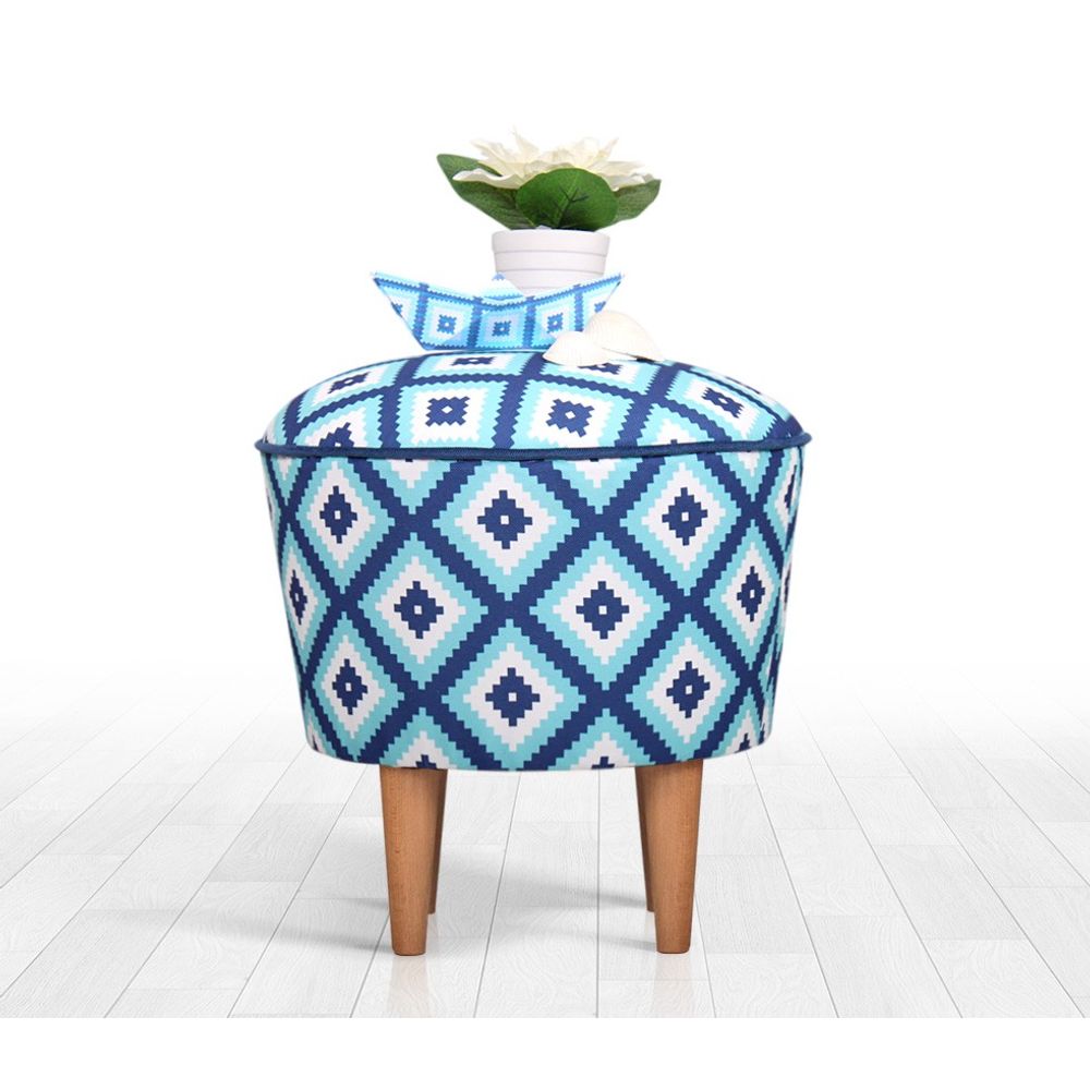 Sky v3 Pouffe - Plavo/Bijela slika 1