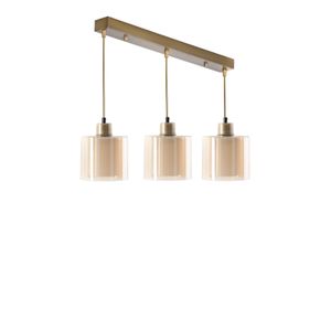 Yeni Sahra 3 Lü Sıralı Eskitme Sarkıt Copper Chandelier