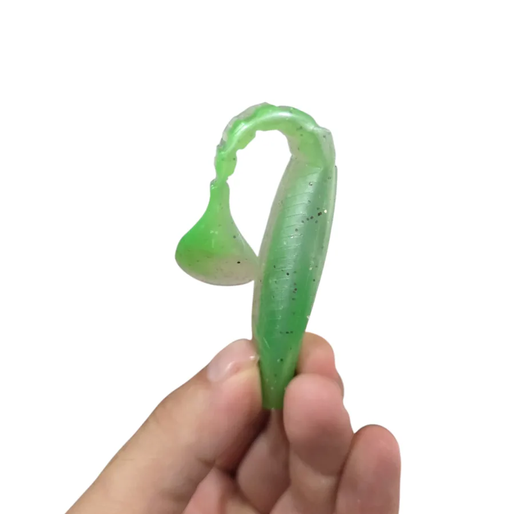 KANI silikonska varalica Shad 8cm 4g - Green Glitter slika 2