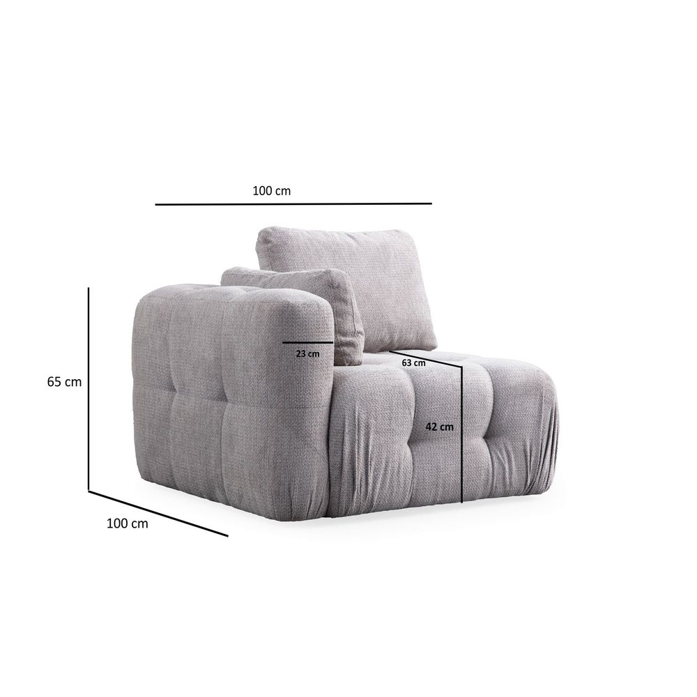 Amaris Dvosjed s Poufom - Svijetlo Siva Ugaona Sofa slika 7
