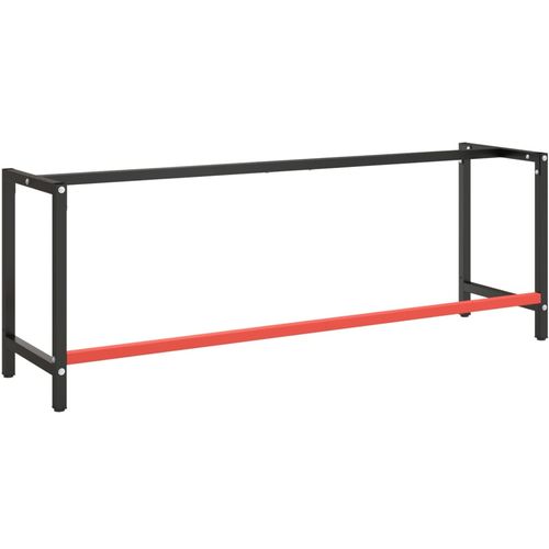 Okvir za radni stol mat crni i mat crveni 220x57x79 cm metalni slika 3