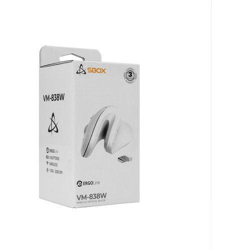 Sbox miš VM-838W Vertical Wireless - Bijeli slika 6