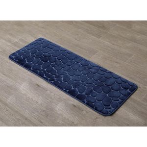 TENDANCE KUPAONSKI TEPIH PEBBLE 45X120 CM MEMORIJSKA PJENA, TAMNO PLAVI