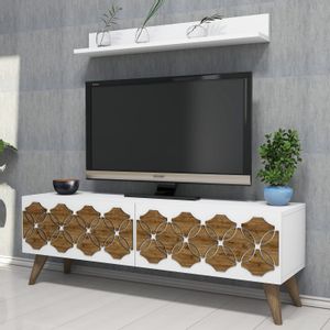 Nisan - White White TV Unit