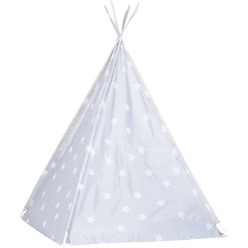 Dječji šator tipi od poliestera s torbom sivi 115x115x160 cm slika 20