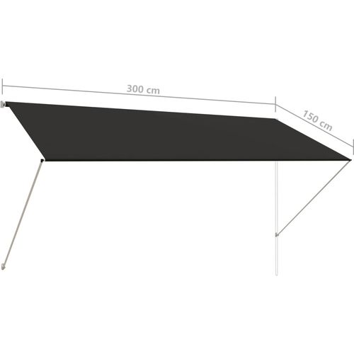 Tenda na uvlačenje 300 x 150 cm antracit slika 14