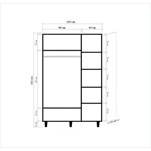 Woody Fashion Garderoba, Sonoma hrast, MODE-121 slika 8