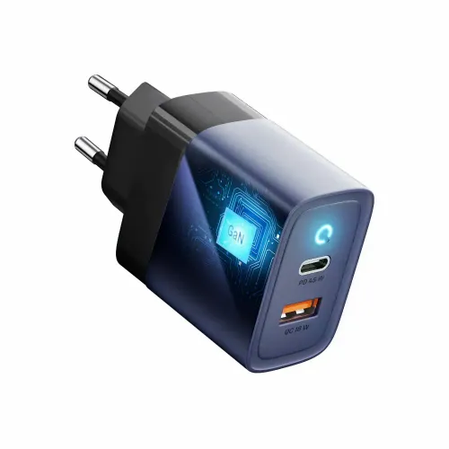 Forcell F-Energy GaN mrežni punjač - 45 W s priključcima: USB C i USB A s PD i QC 4.0 punjenjem slika 3