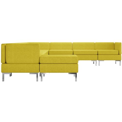 9-dijelni set sofa od tkanine žuti slika 4