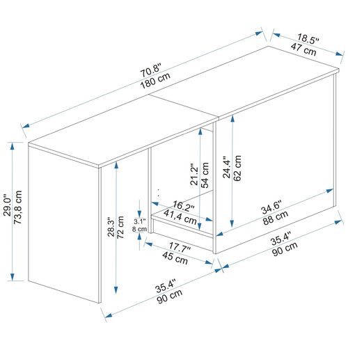 Akser - Atlantic Pine, Anthracite Atlantic Pine
Anthracite Study Desk slika 6