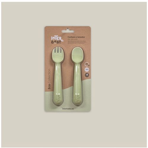 InterBaby silikonski set pribora za jelo Olive Green slika 5