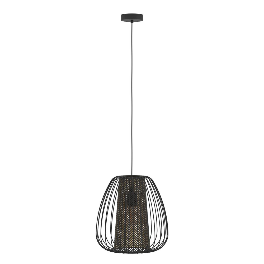 Eglo visilica 'CURASAO', E27, promjer 335 mm, crna/tekstil crno-zlatna slika 5