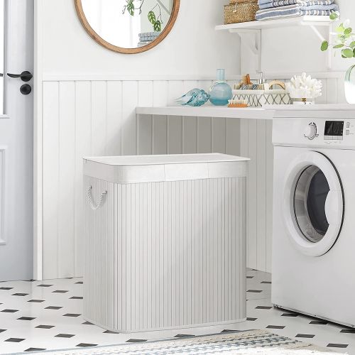 SONGMICS laundry basket White 3 x 50L white slika 3