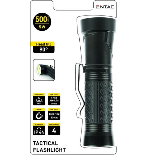 Entac takticka baterijska lampa 90° CREE COB 5W slika 3