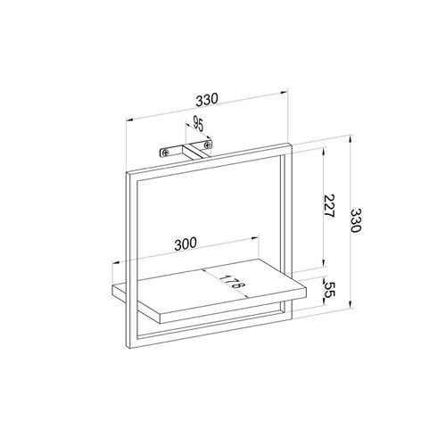 Kare - Black Black Wall Shelf slika 8