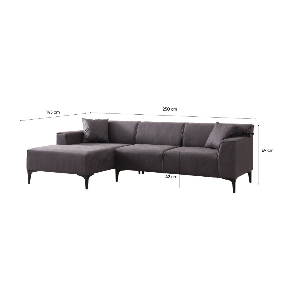 Ugaona sofa New Petra L - boja: antracit slika 9