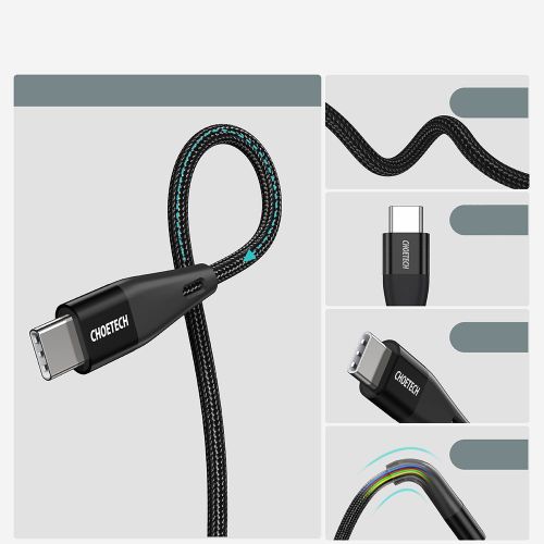 Choetech USB Type C - USB Type C podatkovni kabel za punjenje Power Delivery 60W 5A 2m slika 4