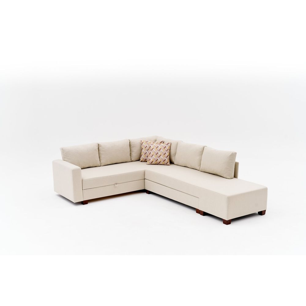 Aly Arzilla Lijevi - Krem Krem Kutni Sofa-Krevet slika 8