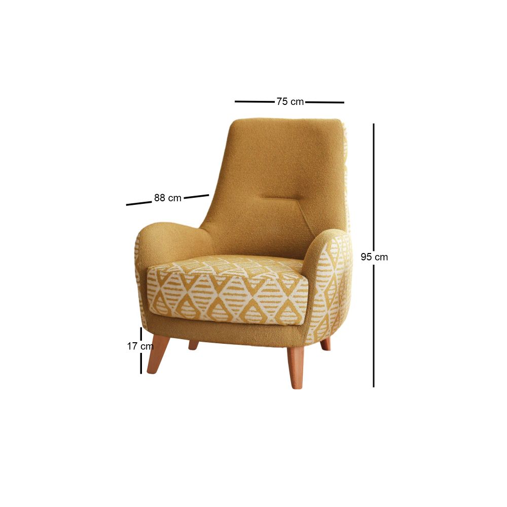 Aztek - Žuta Žuta Wing Chair slika 7
