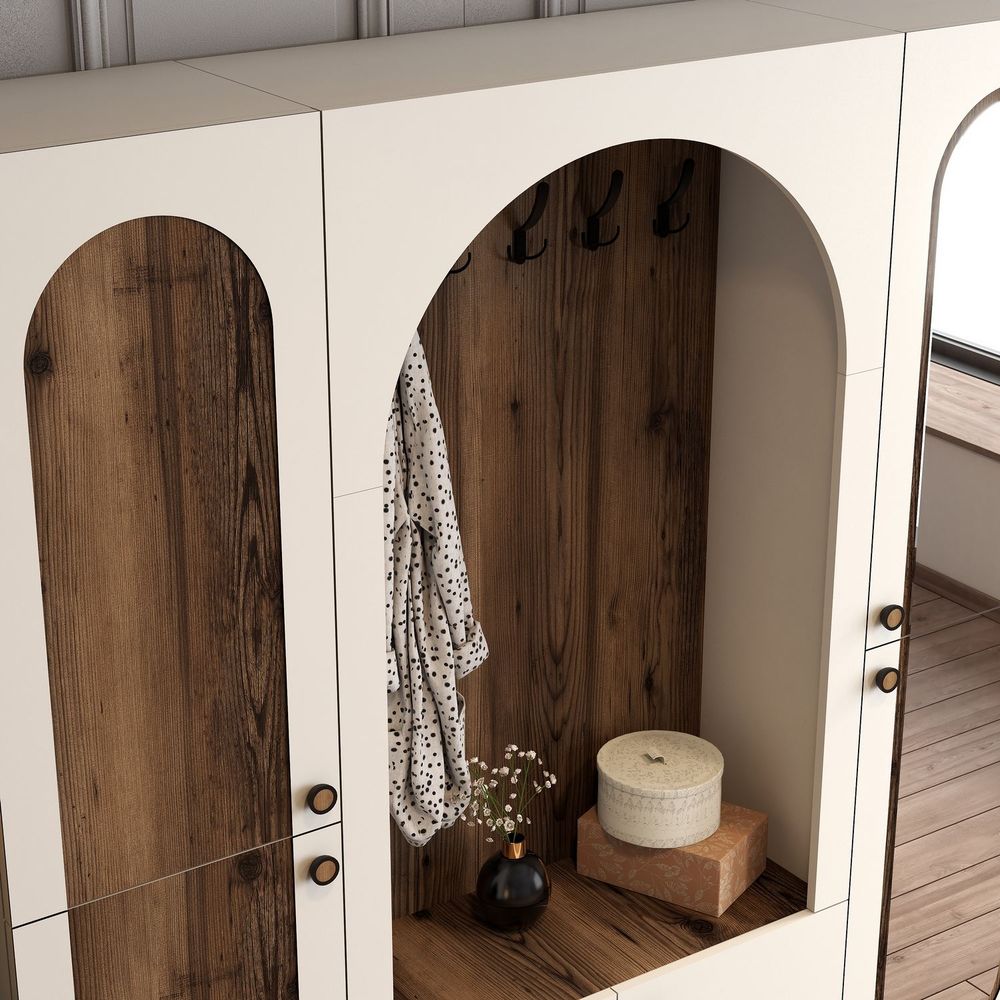 Hall Stand Palermo KLM - Krem i Orah slika 5