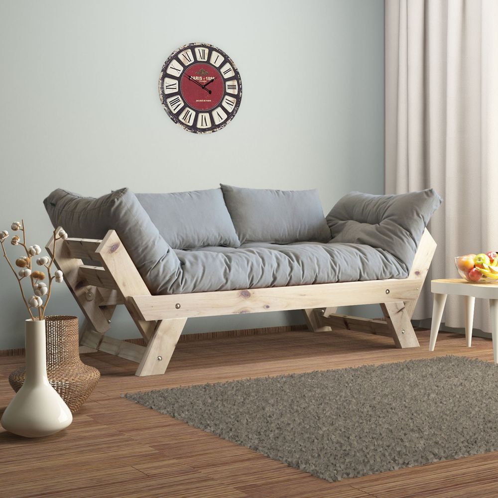 Dvosjed sofa CPT8107-210 - Boje: Prirodna, Siva, Vrtna slika 1
