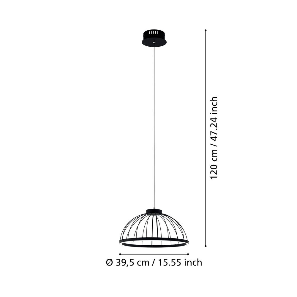 Eglo viseća lampa bogotenillo led 22w 3000k 2750lm crno/bijelo v:1200mm o400mm slika 3