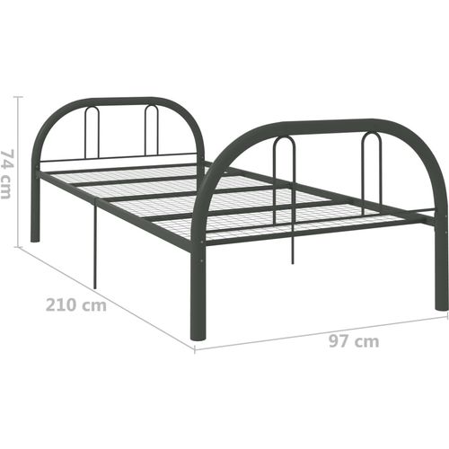 Okvir za krevet sivi metalni 90 x 200 cm slika 11