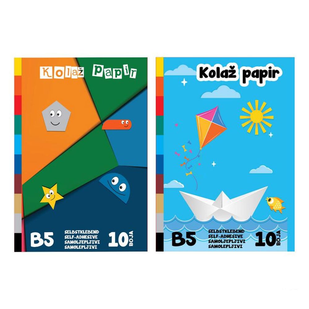 Spirit Kolaž papir, B5 samoljepljivi 400104, 10 boja slika 1