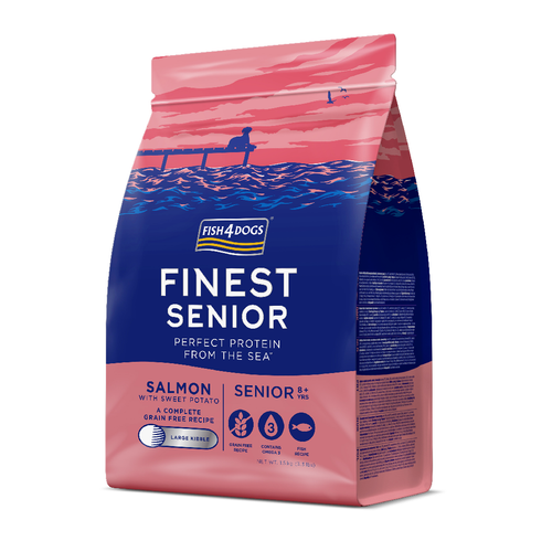 FINEST FISH4DOGS SENIOR Salmon & Sweet potato, large kibble - Losos i batat, veliko zrno 1,5kg slika 1