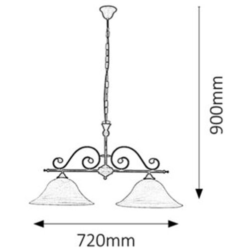 Rabalux Dorothea visilica E27 2x60W m. crna Klasična rasveta slika 2