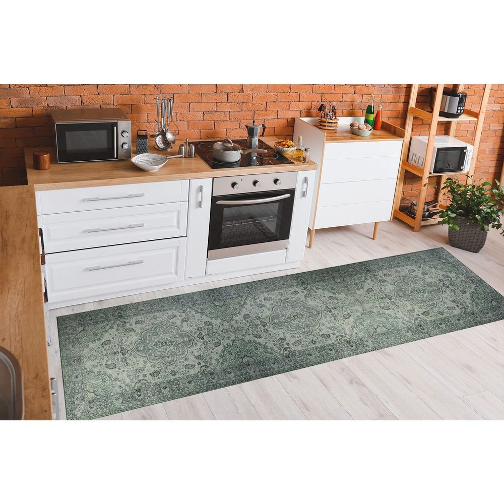 Šareni Hodnički Tepih Blues Chenille - Zelena AL 139 (75 x 230 cm) slika 1