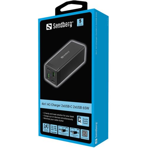 USB punjač Sandberg 4u1 2xUSB/2xUSB C 65W 441-45 slika 2