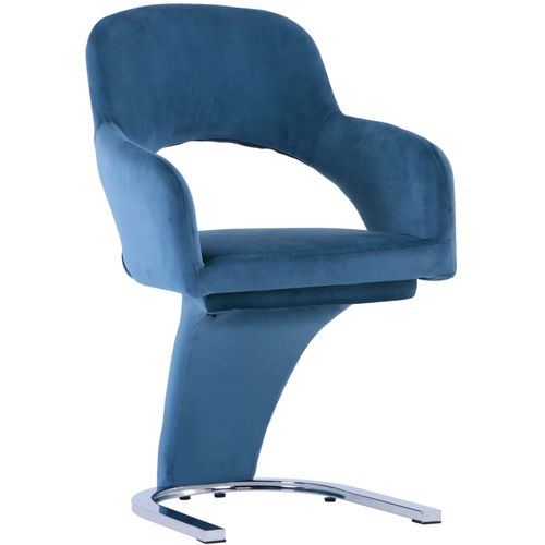 Blagovaonske stolice 6 kom plave baršunaste slika 2