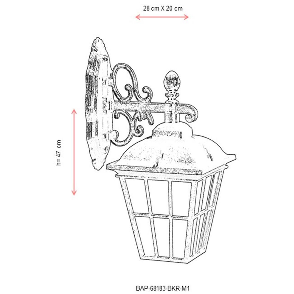 BAP-68183-BKR-M1 Smeđa Spoljašnja Zidna Lampa slika 3