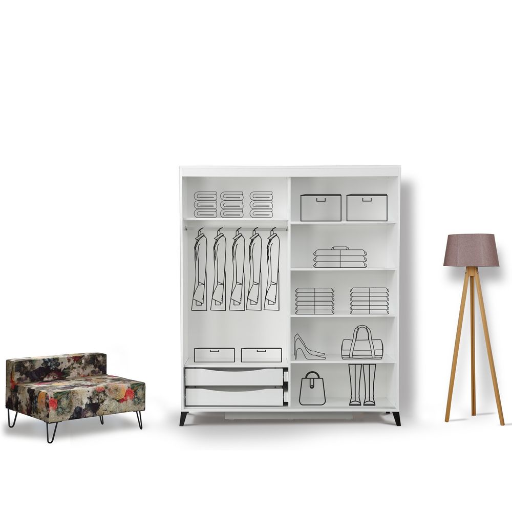 Pasific Home Fuga 160 - Bijela Garderoba slika 2