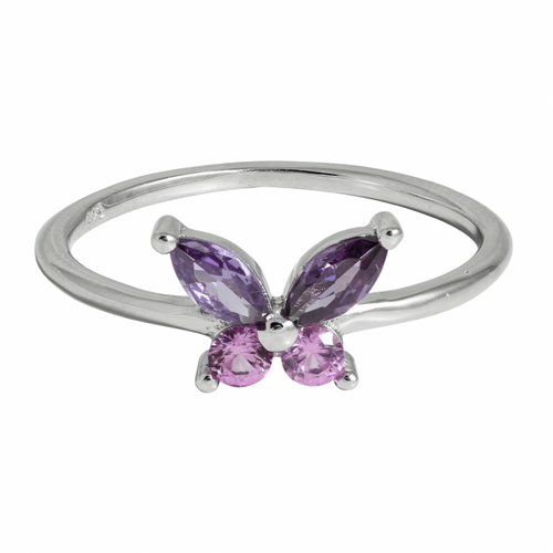 J&B Jewellery 925 Srebrni Prsten 0000095-Purple slika 1