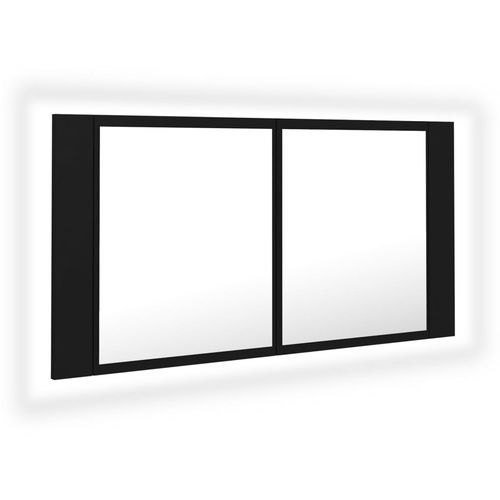 LED kupaonski ormarić s ogledalom crni 90 x 12 x 45 cm slika 11