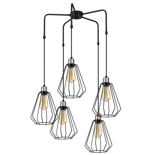 Luster 4556 Black Chandelier sa metalnim telom slika 2