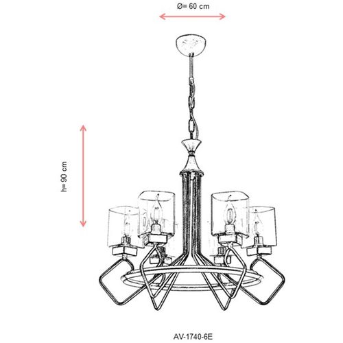 AV-1740-6E Antiquation Chandelier slika 6