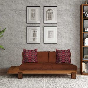 Lounger CPT8377-200, boje teak i crvena pločica