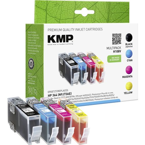 KMP patrona tinte kombinirano pakiranje kompatibilan zamijenjen HP 364 crn, cijan, purpurno crven, žut H108V 1712,8005 slika 3