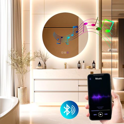 Ogledalo LED 60cm ROUND BLUETOOTH slika 8