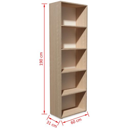 Polica za knjige od iverice 60 x 31 x 190 cm boja hrasta slika 32