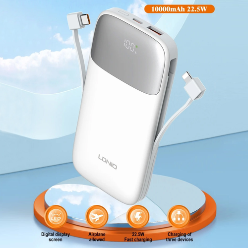 Back up baterija LDNIO PQ19 10000mAh, bela slika 1