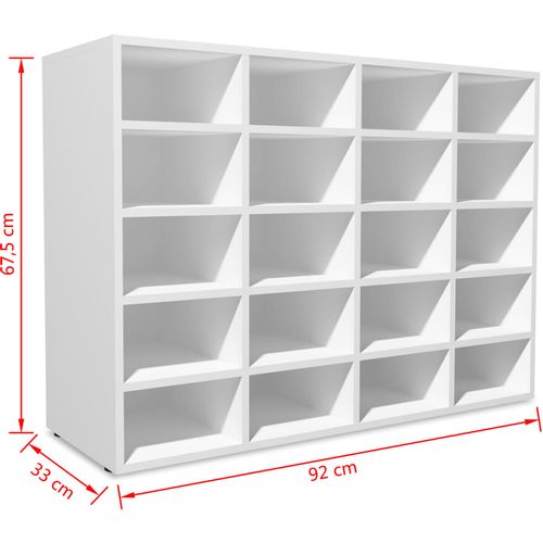 Stalak za cipele od konstruiranog drva 92 x 30 x 67,5 cm bijeli slika 10