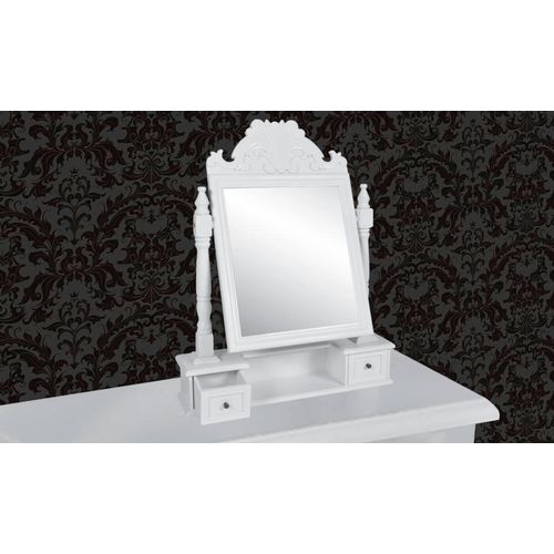 Toaletni stolić s pravokutnim nagibnim ogledalom MDF slika 35
