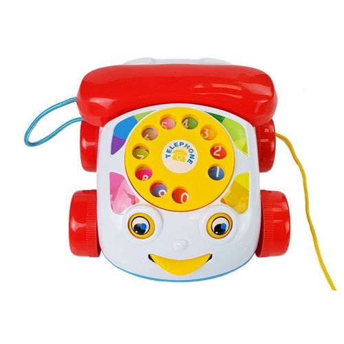 Dječji telefon na kotačima bijelo - crveni slika 3